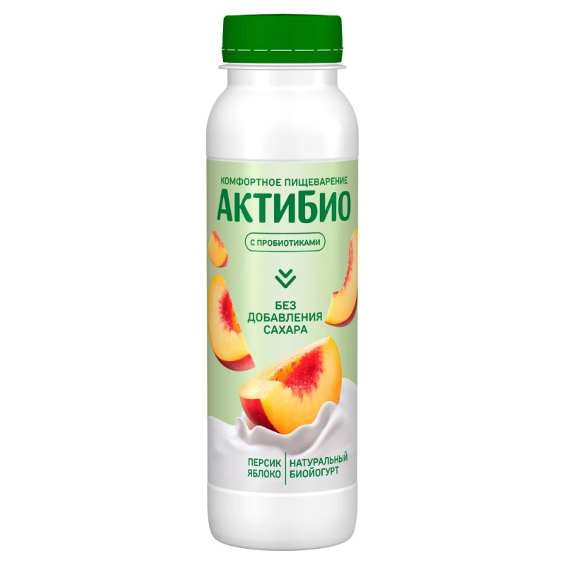 ЙОГУРТ ПИТЬЕВОЙ ЯБЛОКО-ПЕРСИК 260 гр АКТИБИО  (для Мантеры)