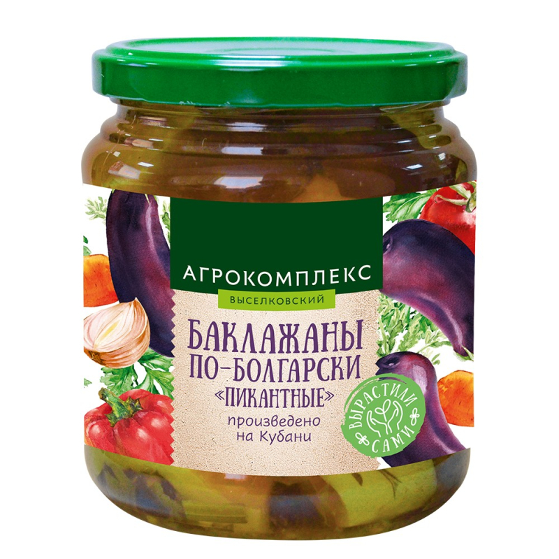 Консервы Агрокомплекс Баклажаны по-болгарски Пикантные стерилизованные 440гр