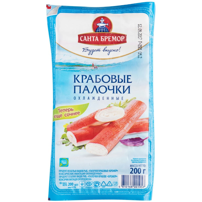 КРАБОВЫЕ ПАЛОЧКИ замороженные 6 кг, САНТА БРЕМОР, БЕЛАРУСЬ (-С-) (Мантера)