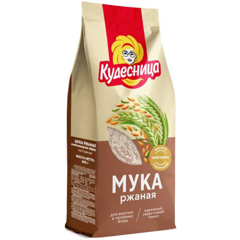 Мука ржаная обдирная Кудесница 0,4 кг