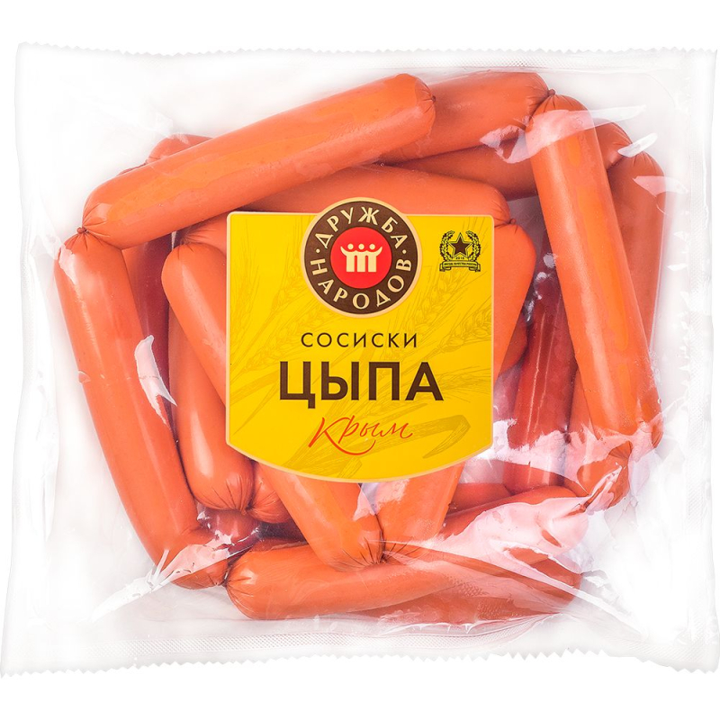 Сосиски куриные Цыпа 1с охл (п/о уп газ) 1 кг Дружба Народов