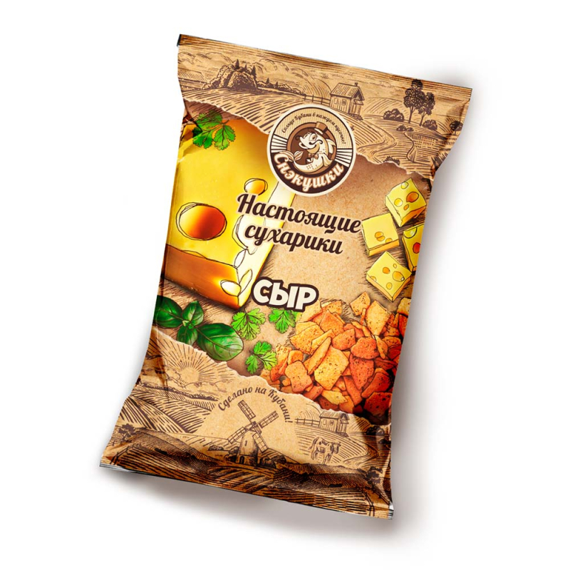 Сухарики пшеничные Сыр 80 г Снэкушки м/уп