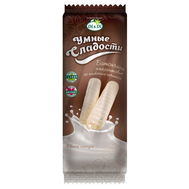 Батончики 20гр Умные Сладости Сливочная начинка в белой глазури м/уп