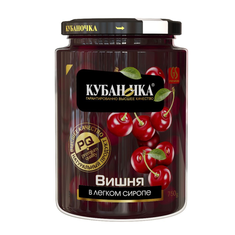 Слива в легком сиропе Кубаночка 750гр