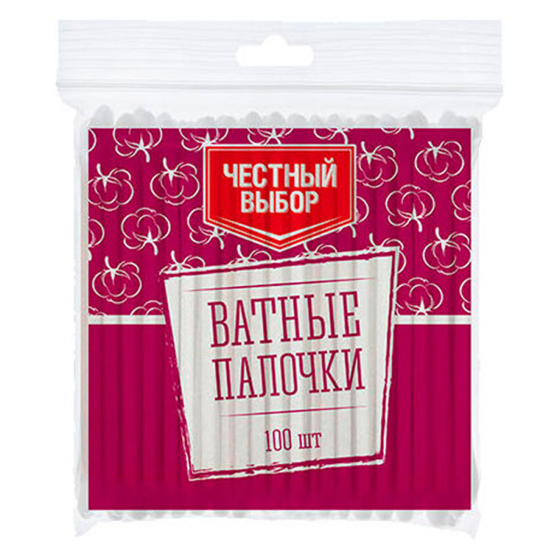 Ватные палочки м/уп Честный Выбор 100шт