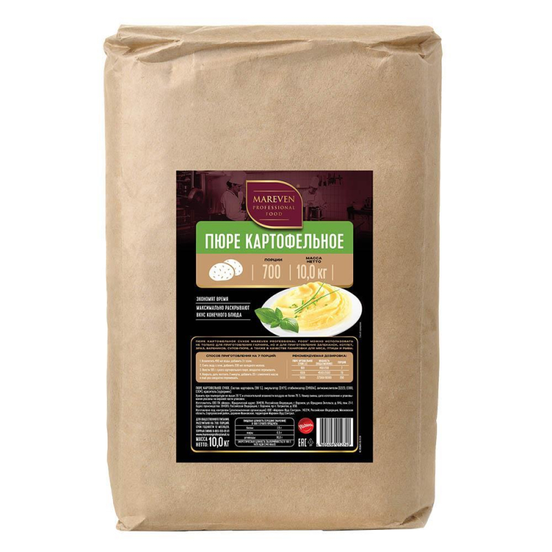 Пюре картофельное 10 кг, 20011534 , Маревен Фуд Сэнтрал, Россия ООО Ароса (для Мантеры)