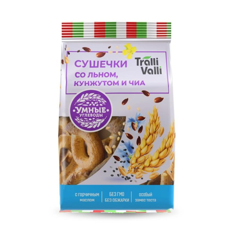 Сушечки со льном , кунжутом и чиа 200г Свежий Хлеб