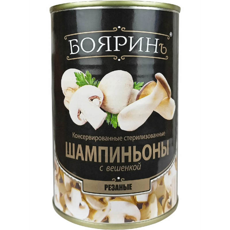 Шампиньоны 425 мл Бояринъ с вешенкой резаные ж/б
