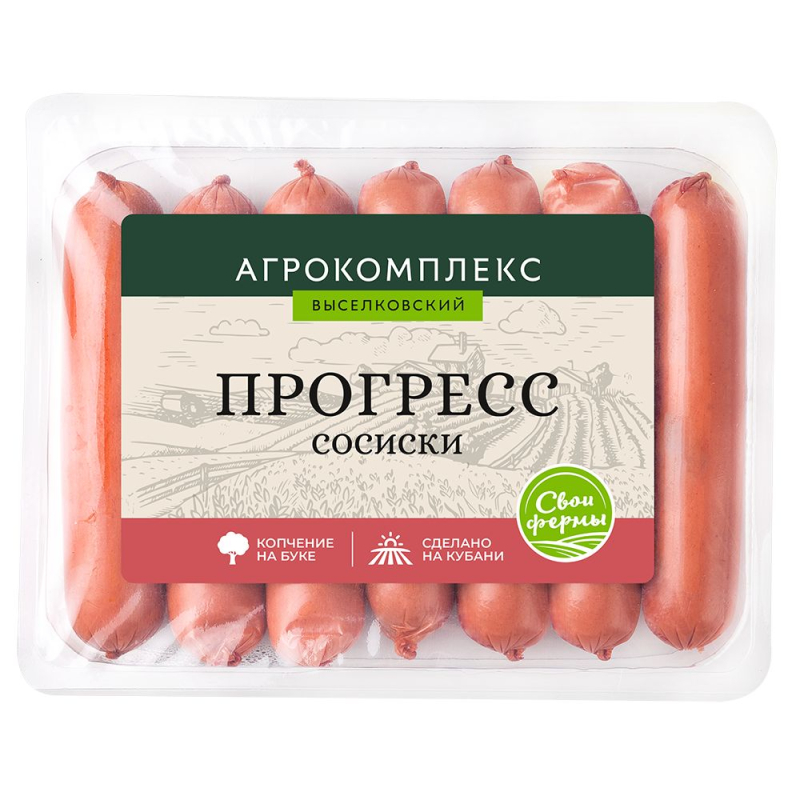 Сосиски Прогресс 1 кг Агрокомплекс