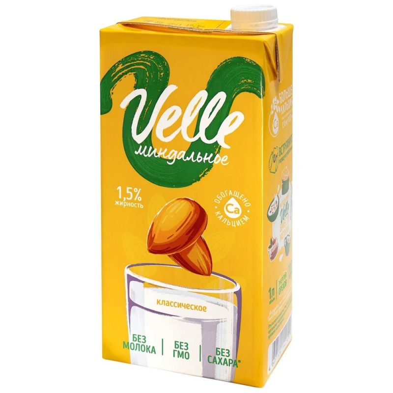 Молоко миндальное специальное с кальцием Barista дет пит 1л (напиток) Velle Россия(0°С)(для Мантера)