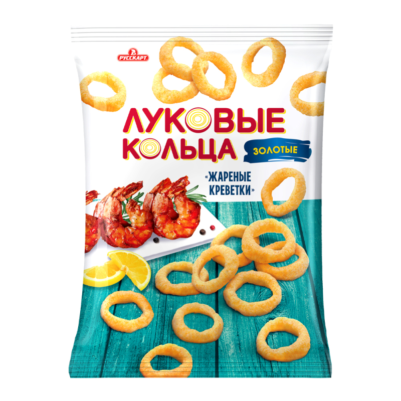 Луковые кольца со вкусом жаренных креветок Русскарт 100гр