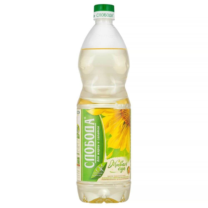 Масло подсолнечное рафинированое дезодорированное Слобода 800мл
