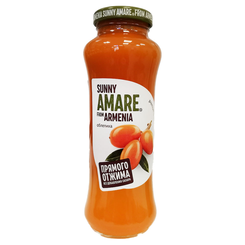 Сок Sunny Amare облепиховый прямого отжима без сахара Sunny Amare с/б 250мл 