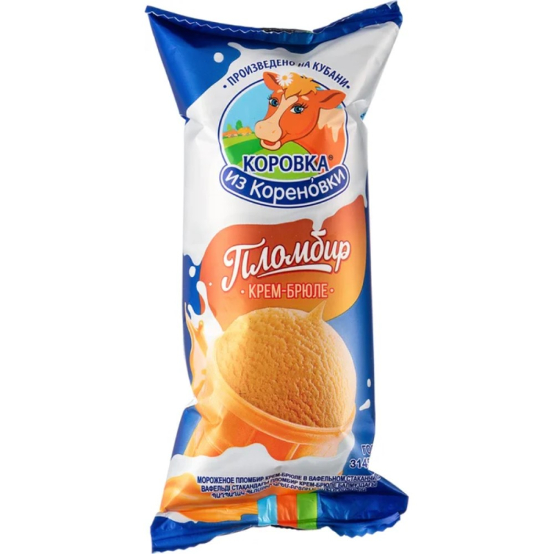 Стакан ваф. крем-брюле 100гр/30шт Коровка из Кореновки (для Мантеры)