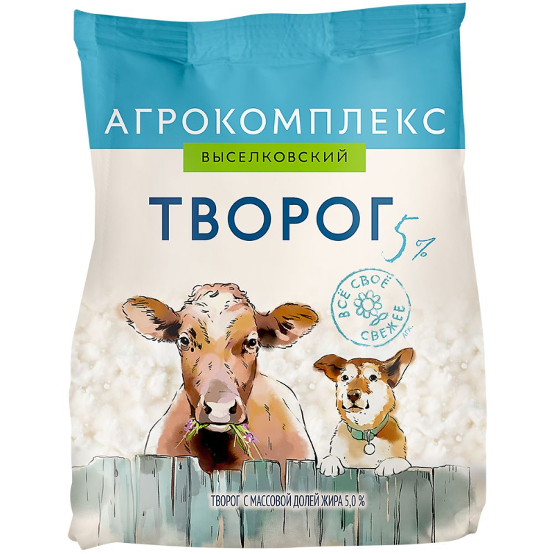 Творог 5,0% пакет Агрокомплекс 300гр