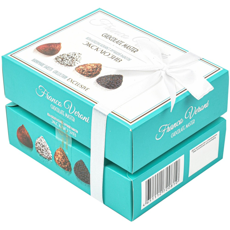 Коллекция шоколадных конфет "Эксклюзив"  Franco Veroni  сундучок бирюзовый 125гр