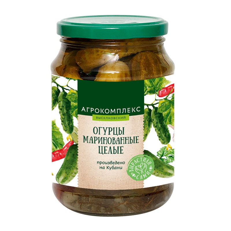 Огурцы маринованные целые 950 г