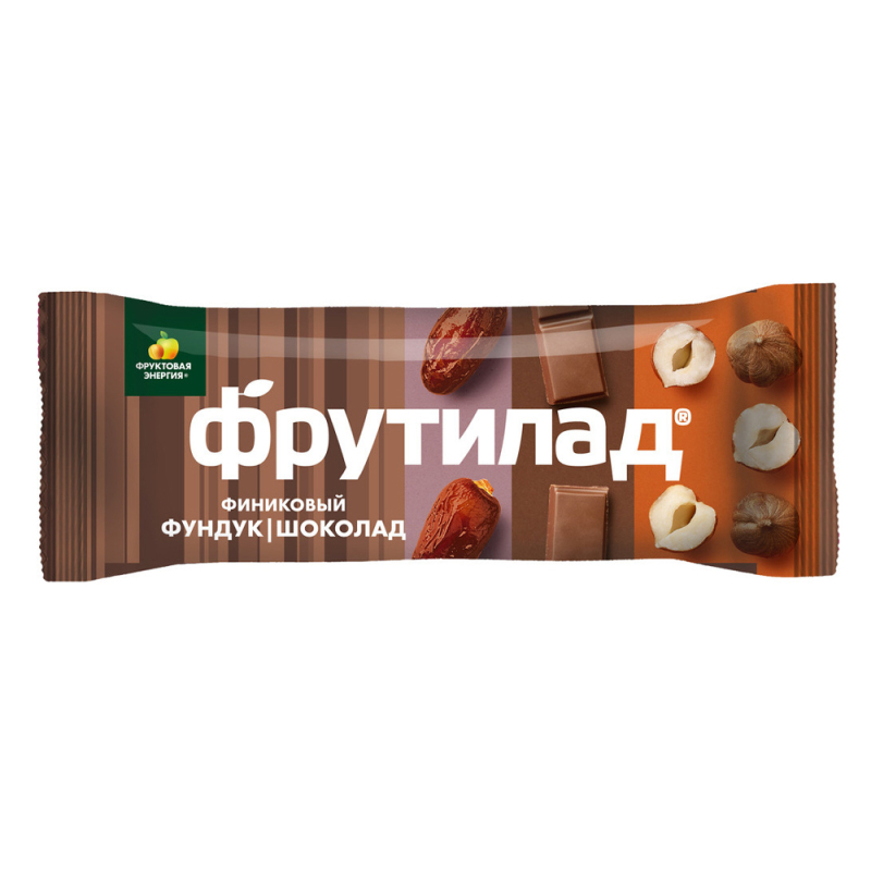 Батончик 42 г Фруктовая энергия финиковый с фундуком и шоколадом флоу-пак