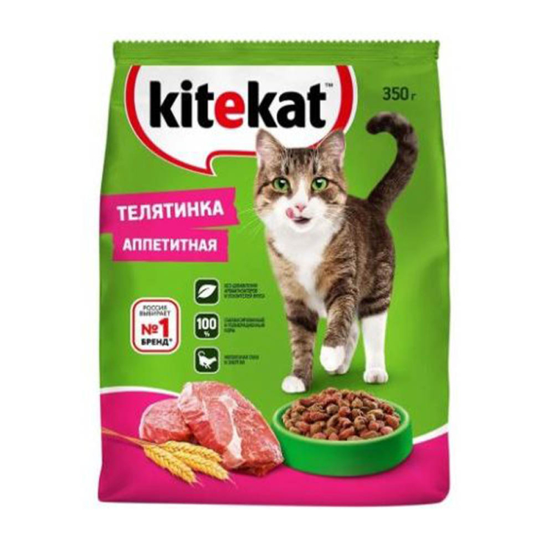 Корм 350 г Kitekat Телятина сухой м/уп