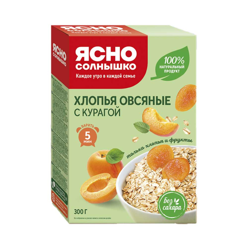 Хлопья Ясно Солнышко курага 300 гр