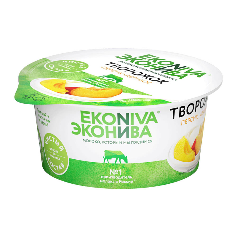 ПАСТА "ТВОРОЖОК" ЭКОНИВА ПЕРСИК/АБРИКОС 5% 125 ГР СТАКАН (6 ШТ)[м]