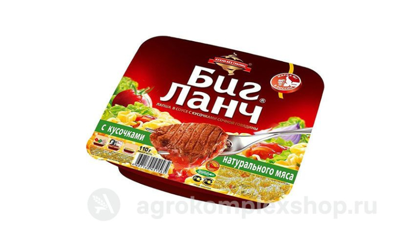 Лапша Биг Ланч с говядиной лоток 110г 