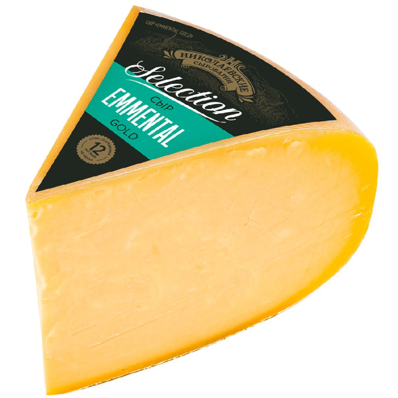 Сыр Emmental Gold м.д.ж.в с.в.45,0% 1/8 цилиндра весовой 1 кг Сыры Кубани