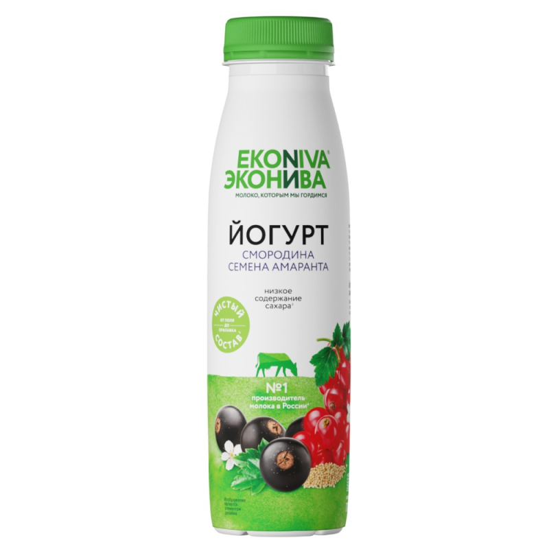 ЙОГУРТ FITNESS LINE ЭКОНИВА СМОРОДИНА/СЕМЕНА АМАРАНТА 2,5% 300 ГР ПЭТ (6 ШТ)[м]