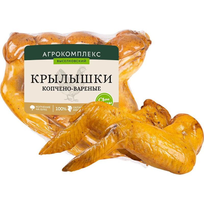 Крылышки охл.прод. из мяса ц/б., к/в.первого сорта  (целым издел.в вак.упак.) 1 кг ООО "ММК"