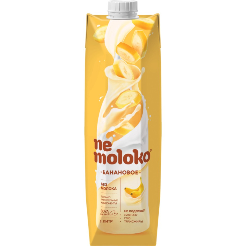 1л "Nemoloko" напиток соевый с бананом обогащ витам и минерал веществ(6шт/уп; 22уп/ряд)(для Мантеры)