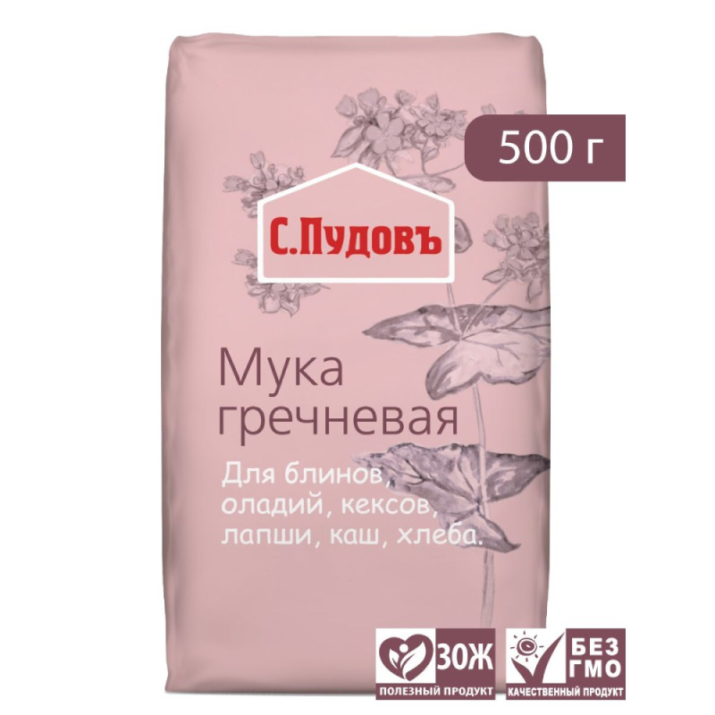 Мука гречневая С.Пудов, бум/пак, 0,5 кг