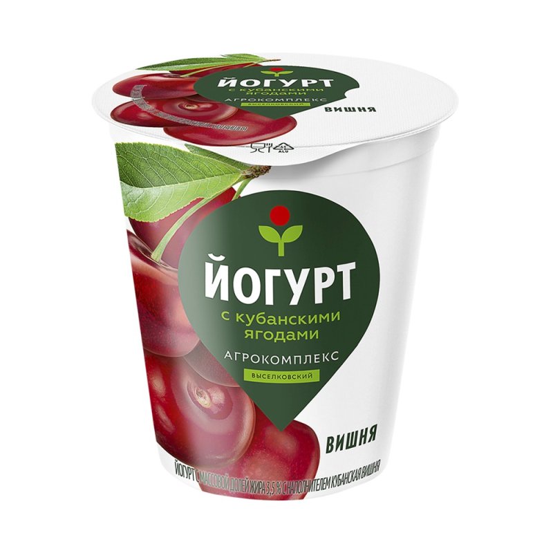 Йогурт Кубанская вишня 3,5% Агрокомплекс 300гр