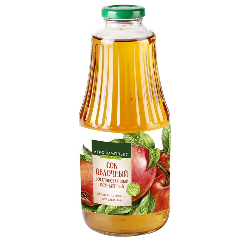 Яблочный сок восстановленный осветленный 1л Агрокомплекс