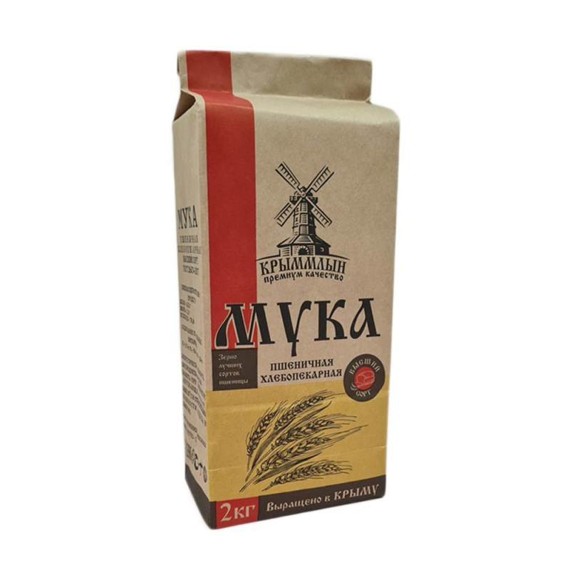 Мука 2 кг Крыммлын пшеничная хлебопекарная в/с б/уп