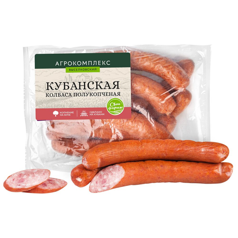 Колбаса п/к Кубанская 1 кг Агрокомплекс