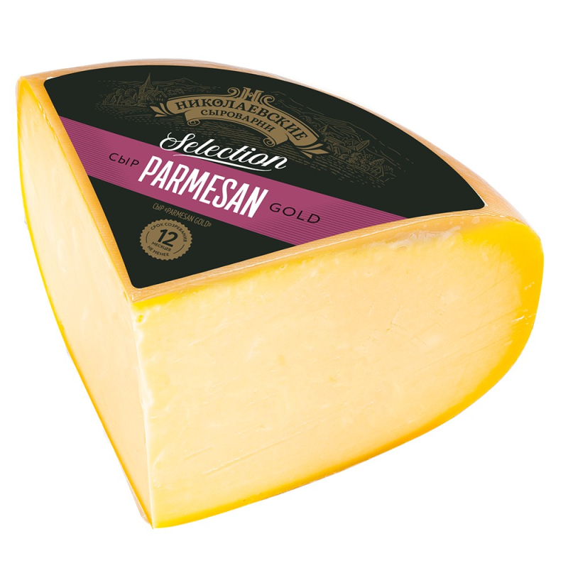 Сыр Parmesan Gold м.д.ж.в с.в.40,0% 1/4 цилиндра весовой 1 кг Николаевские сыроварни