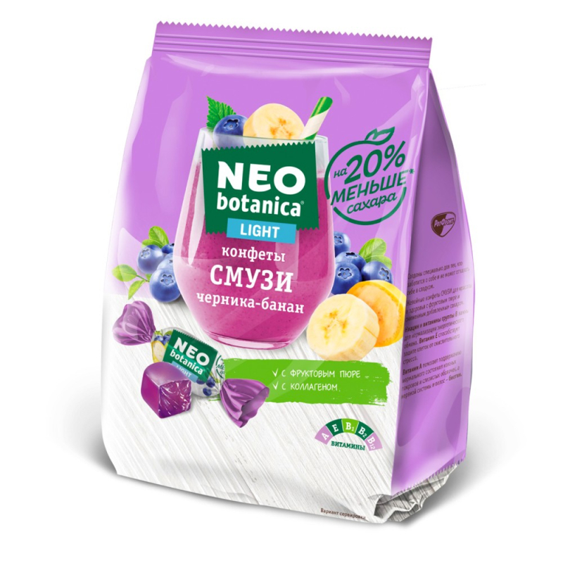 Конфеты фас.Neo(eco) botanica СМУЗИ черника, банан 150 гр