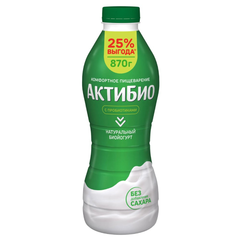 ЙОГУРТ ПИТЬЕВОЙ НАТУРАЛЬНЫЙ 870 гр АКТИВИА (для Мантеры)