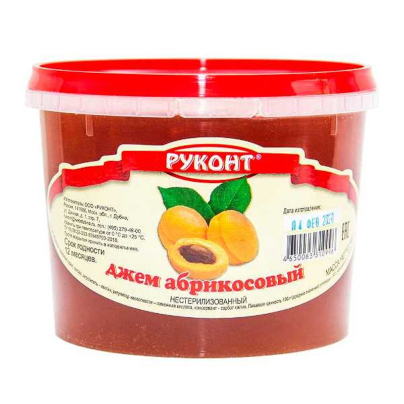 Джем абрикос 900гр пл/в Руконт Россия (104102) (для Мантеры)