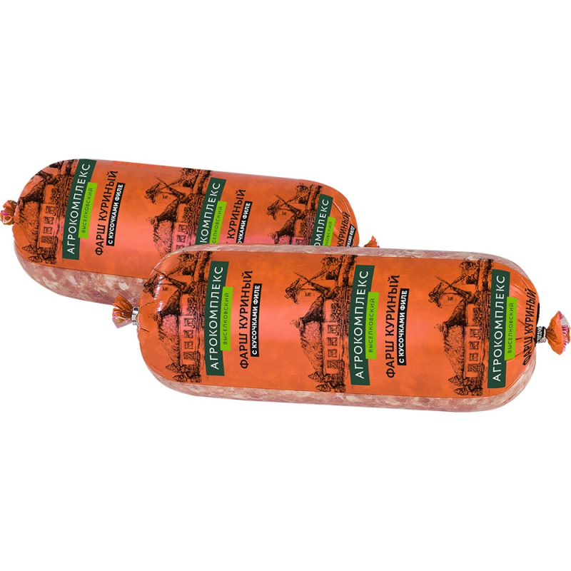 П/ф из мяса ЦБ рубл.в обол.фарш из мяса птицы с кус.филе охл.0,7 кг Агрокомплекс