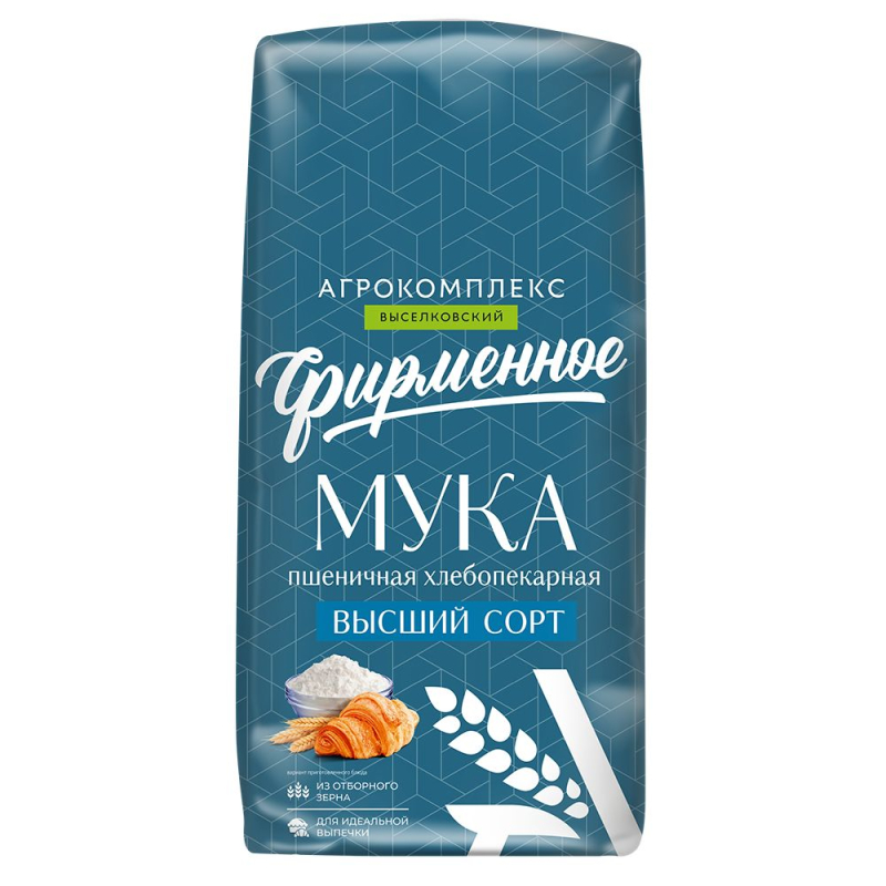Мука пшеничная хлебопекарная высшего сорта Фирменное 2кг