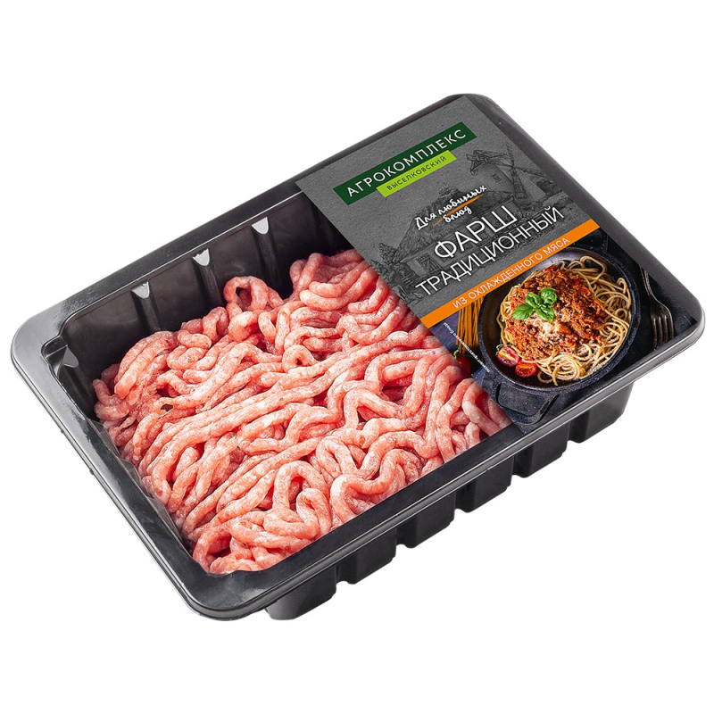 П/ф мясной рубленый кат.В фарш "Традиционный" охл. МГА 1кг Агрокомплекс