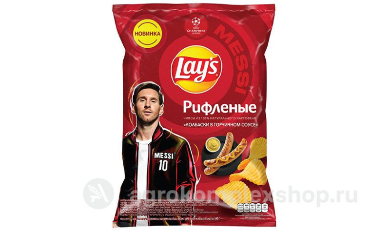 Чипсы Lay's Колбаски в горчичном соусе рифленые 140гр