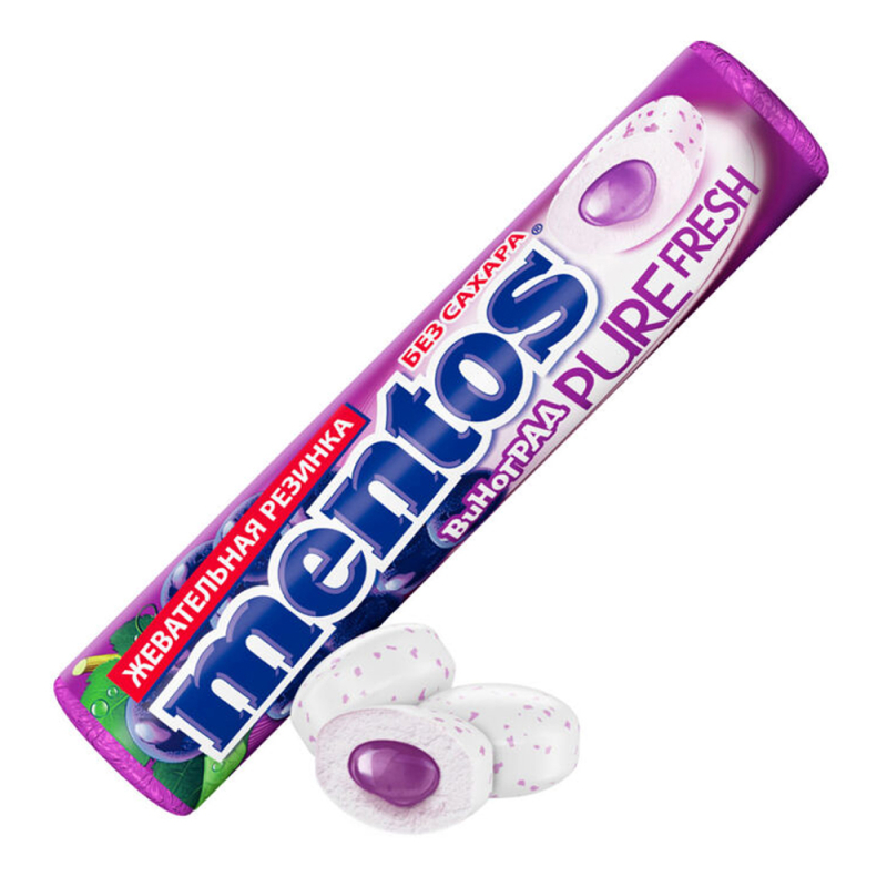 Жевательная резинка Виноград Mentos Pure Fresh 15,5гр