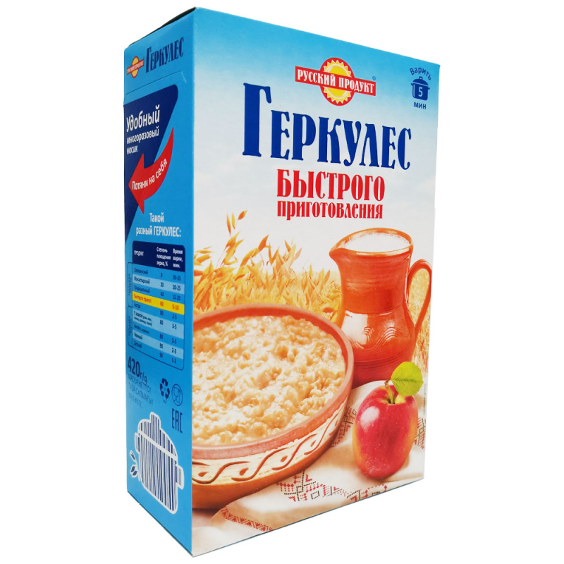 Овсяные хлопья Геркулес Традиционный Русский Продукт 420гр