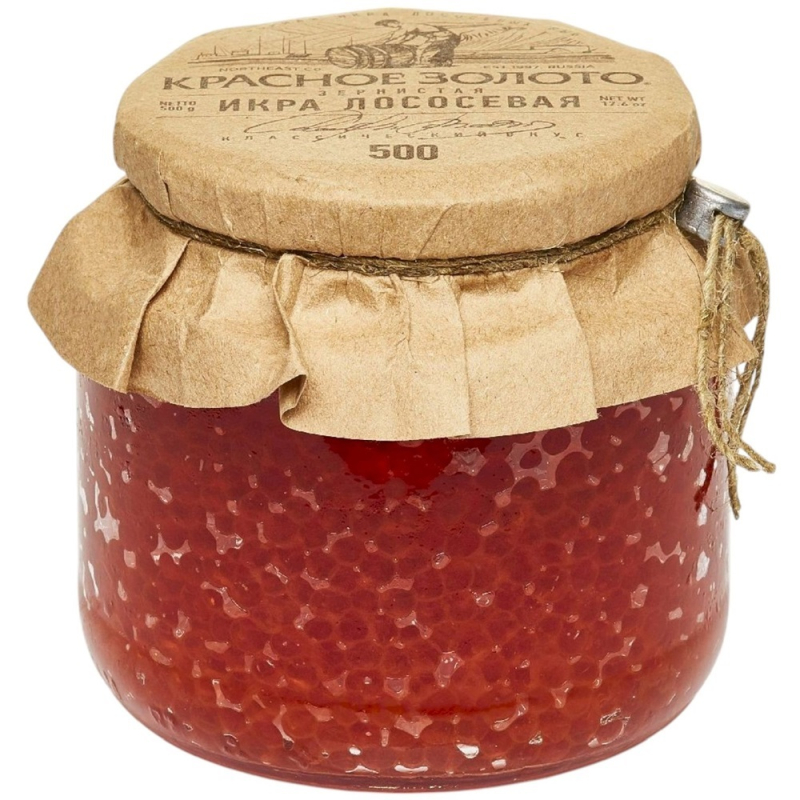 Икра красная лососевая (КЕТА) 500гр ст/б "Красное золото" 1*9 (для Мантеры)