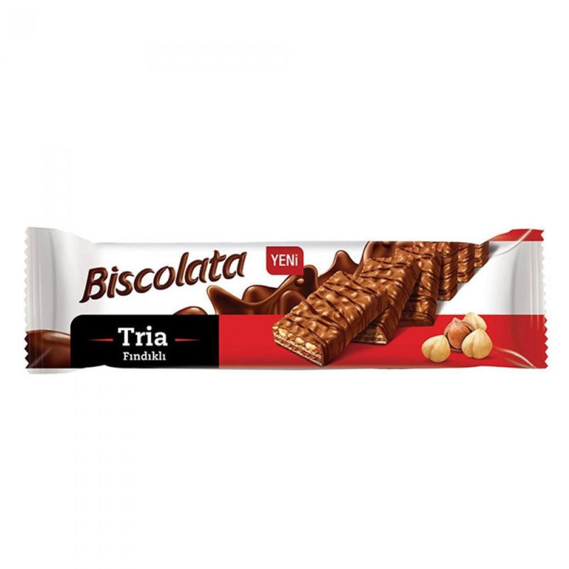 Вафли c ореховой начинкой покрытая молочным шоколадом Biscolata Tria 1,2кг