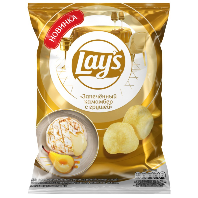 Чипсы картоф.Лейз Запеченный камамбер с грушей м/у 105г
