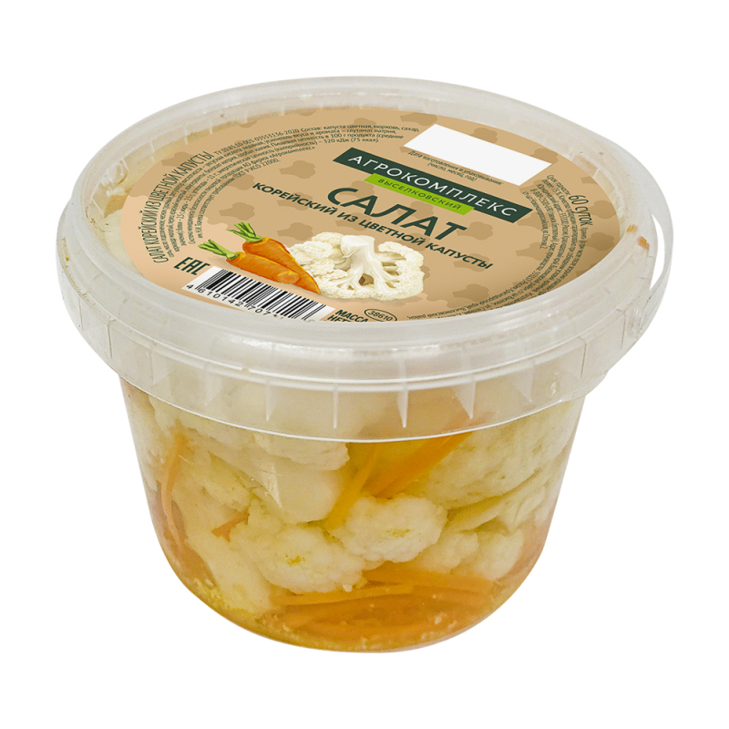 Салат корейский из цветной капусты 300гр ПЭТ банка Агрокомплекс