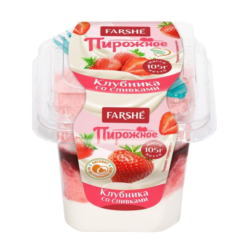 Пирожное "Клубника со сливками" 0,105 Фарше